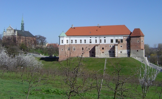 Zamek w Sandomierzu. Widok z otoczenia kościoła świętego Jakuba